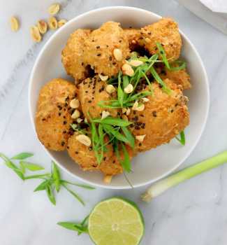 vegan thai peanut cauliflower wings
