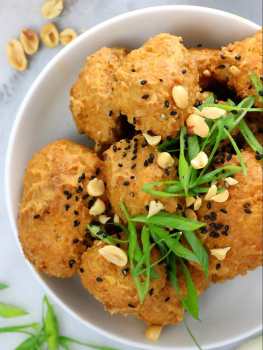 vegan thai peanut cauliflower wings