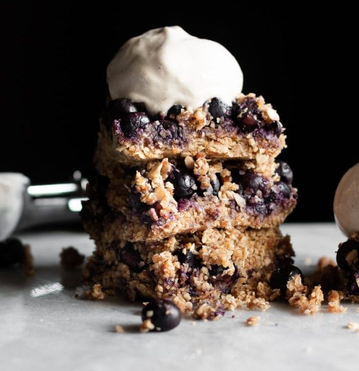 Blueberry Walnut Crumble Bars [Vegan]
