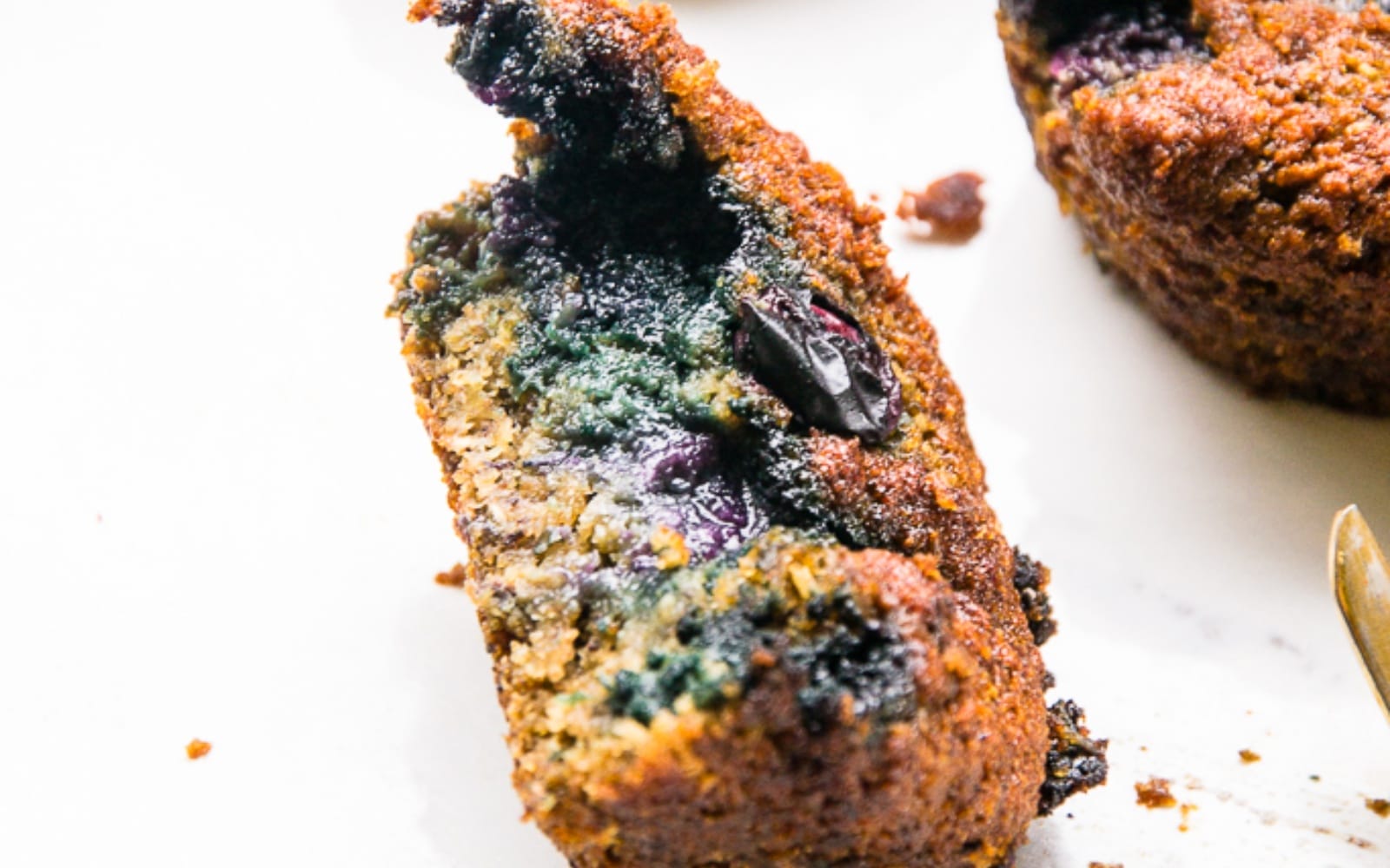 inside of blueberry chia muffin