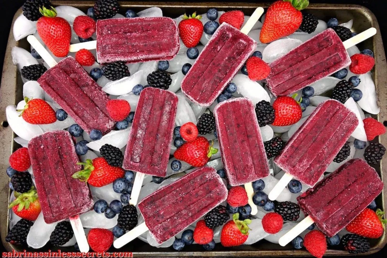 mixed berry pomegranate popsicles