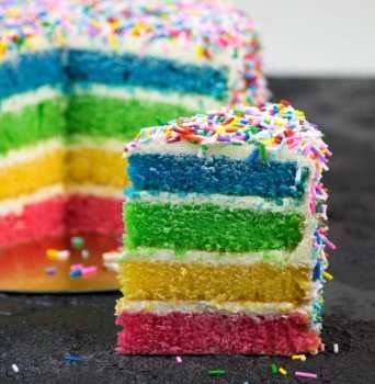 vegan colorful rainbow cake