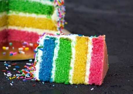 vegan colorful rainbow cake