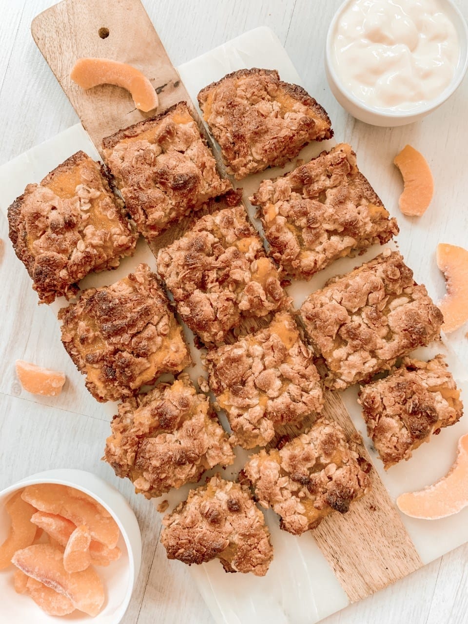 Vegan Healthy Peach Jam Crumble Bars