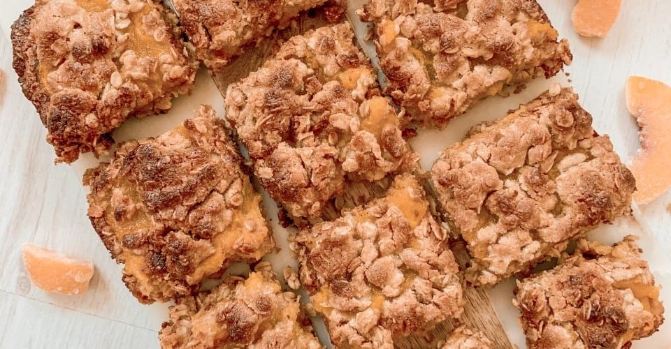 Vegan Healthy Peach Jam Crumble Bars