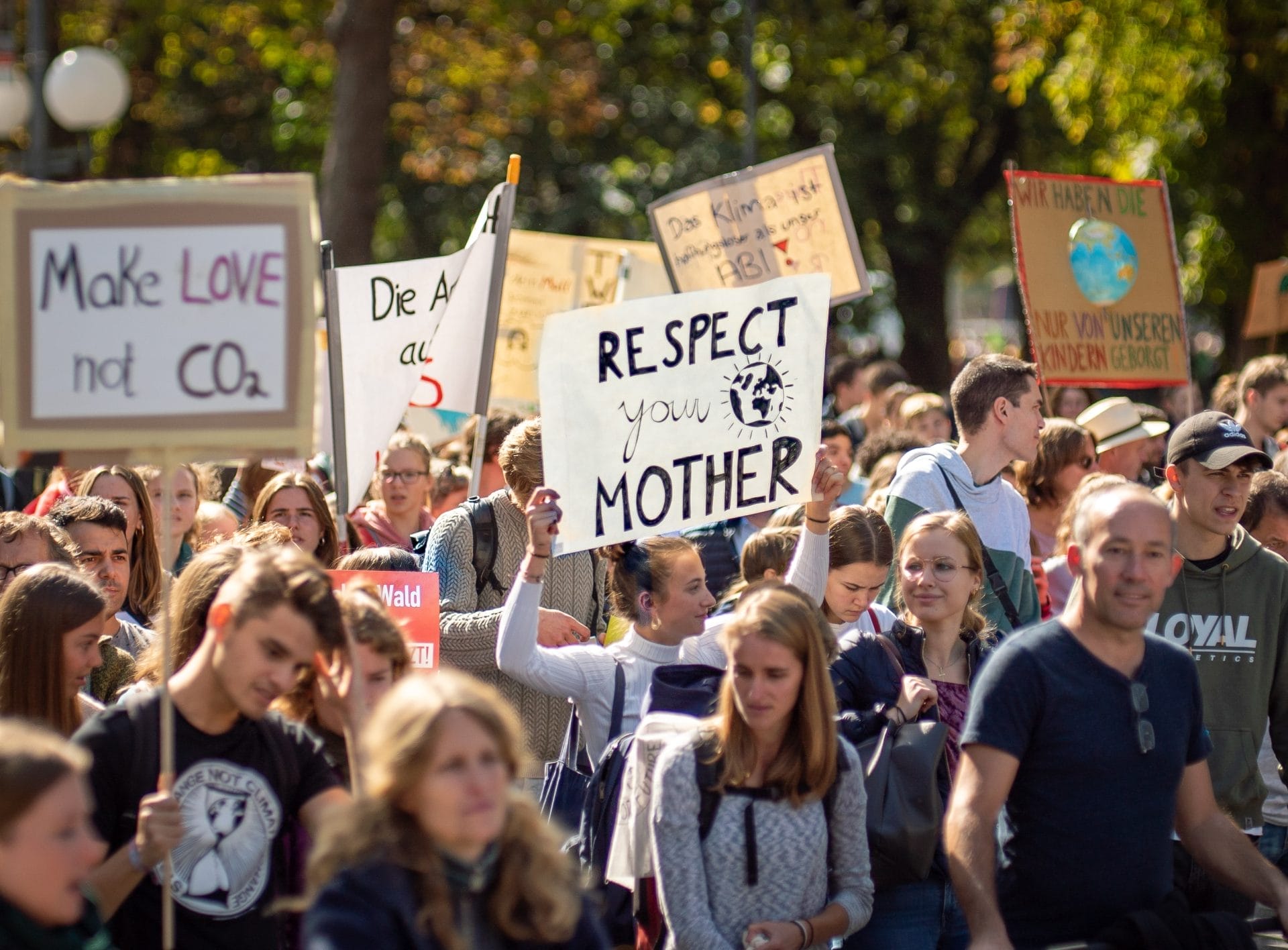Group of Climate Change Protest Signs