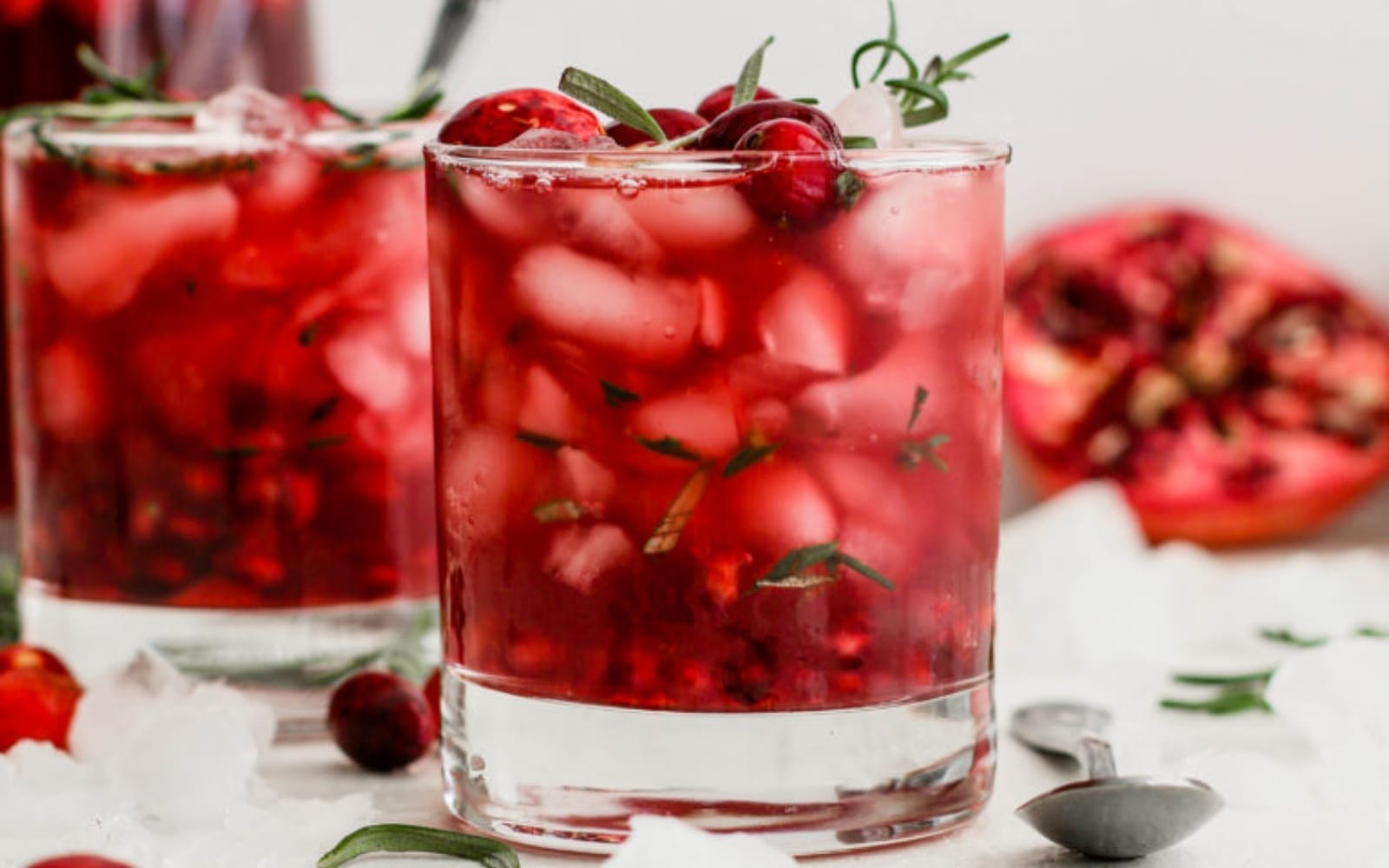 Cranberry pomegranate kombucha mocktail