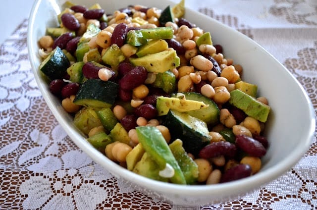 bean salad with avocado