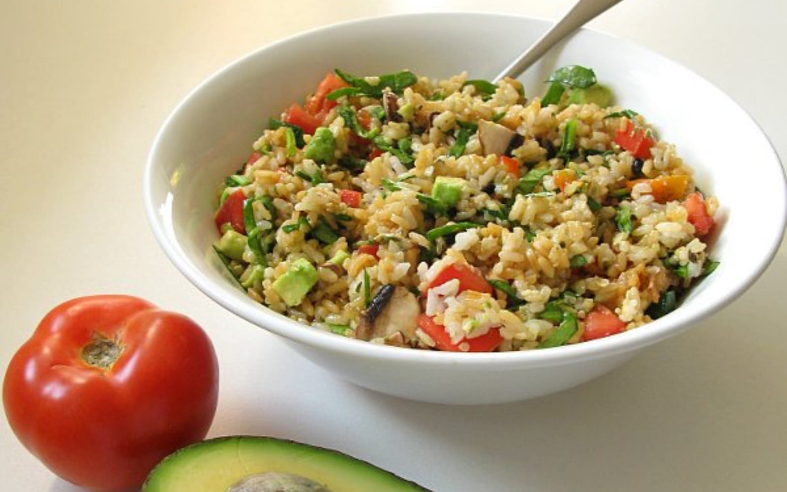 high raw rice salad