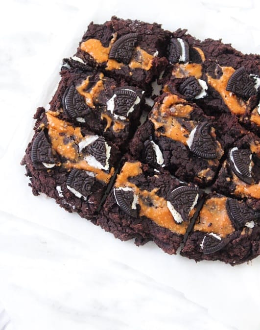 vegan ultimate oreo peanut butter brownies