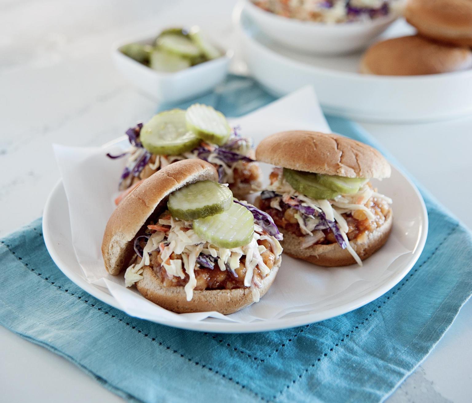 Sloppy BBQ Chickpea Sandwich