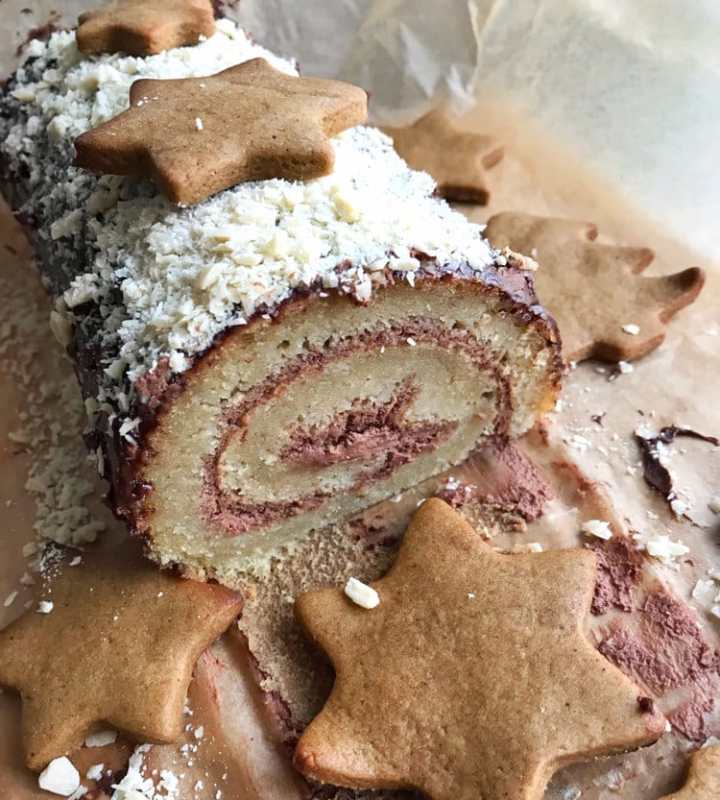 vegan chocolate yule log