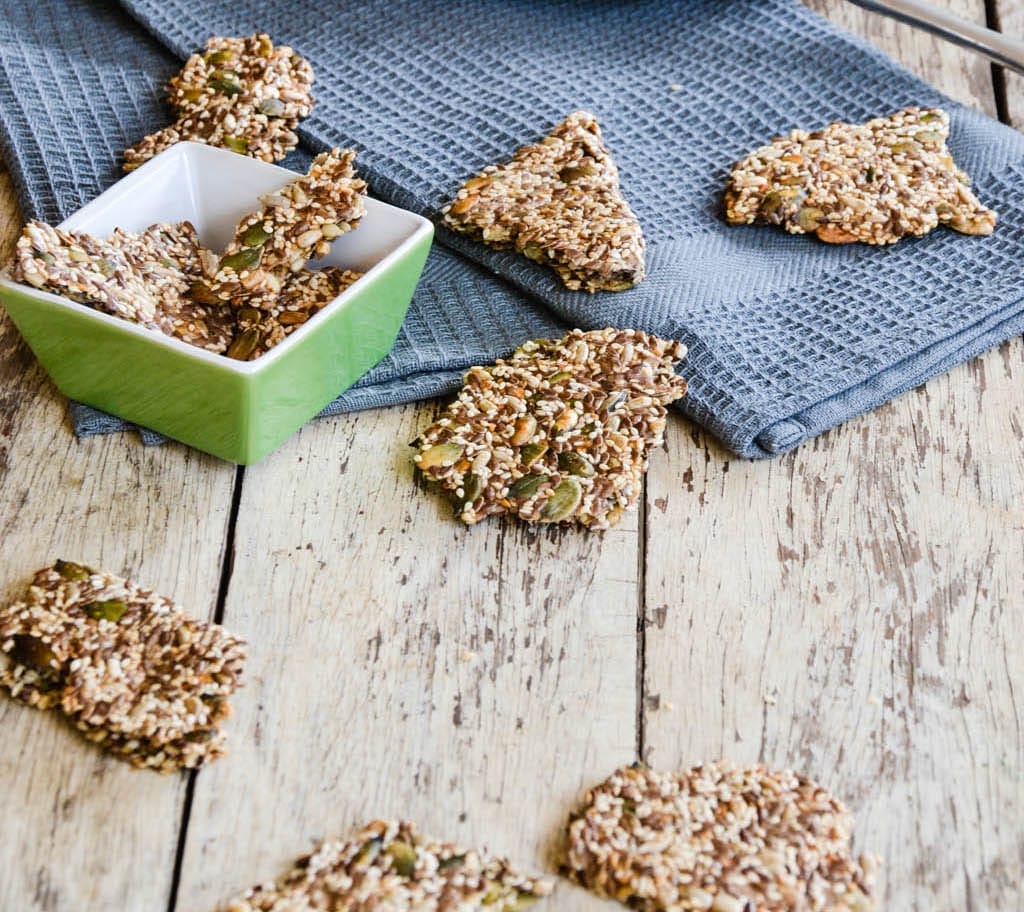 vegan gluten free seed crackers