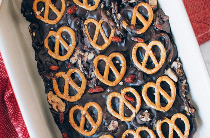 Caramel Pretzel Chocolate Bark