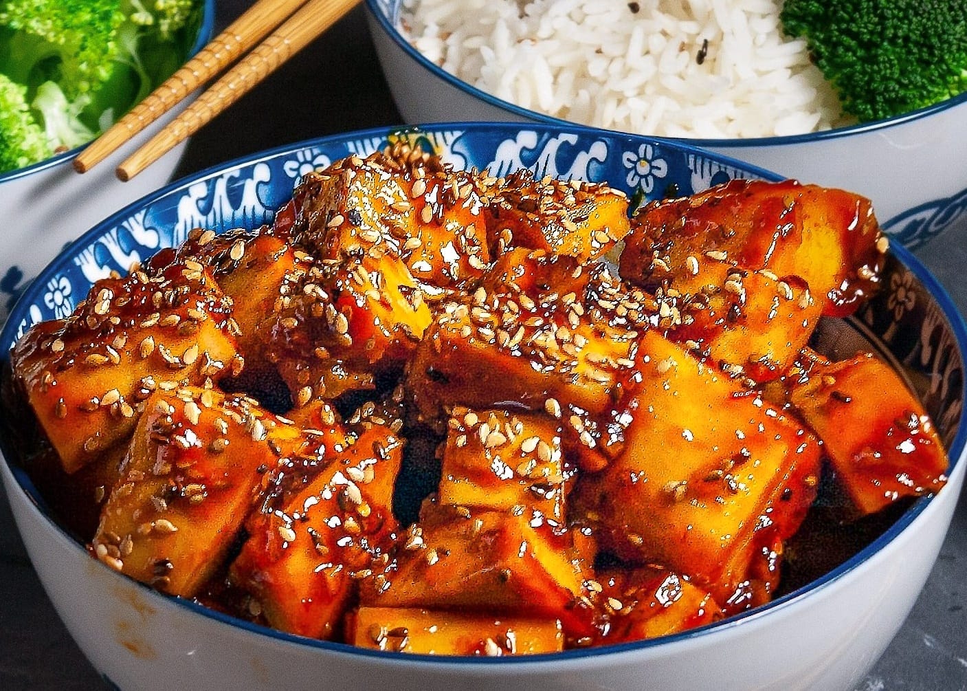 sesame, tofu, sticky food, delicious, tasty, yummy, delicious, orange, orange flavor