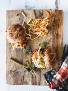 Pulled 'Pork' Sandwiches With Carrot Apple Slaw