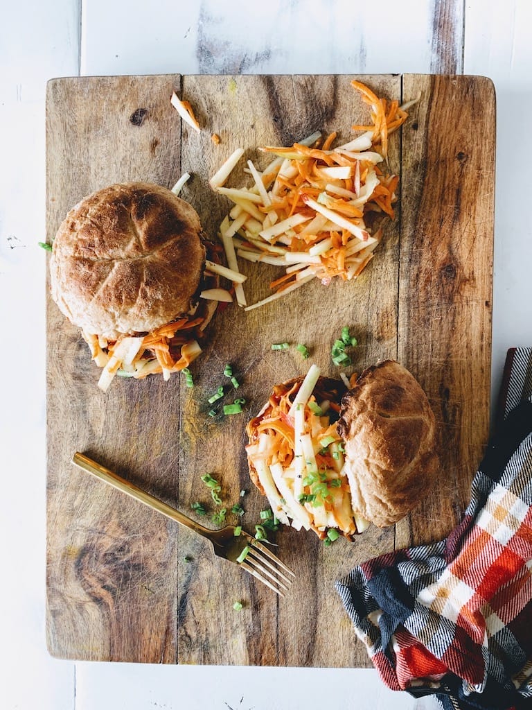 Pulled 'Pork' Sandwiches With Carrot Apple Slaw