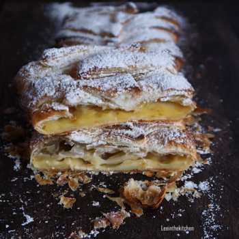 Peach Passionfruit Puff Pastry Braid