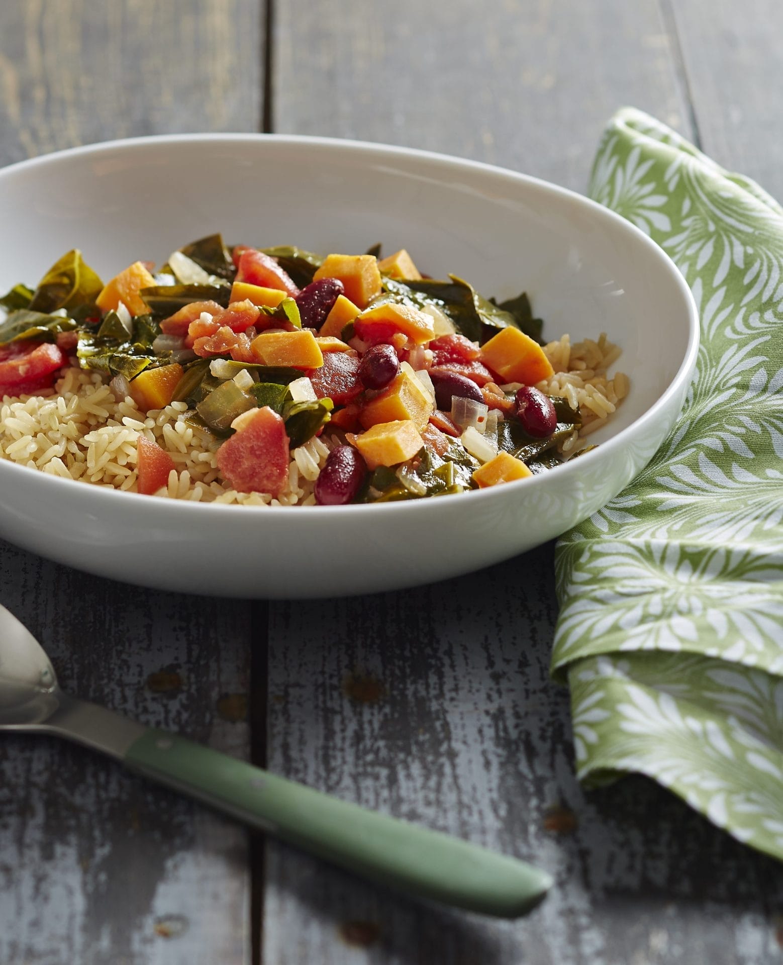 Caribbean Coconut Collards and Sweet Potatoes