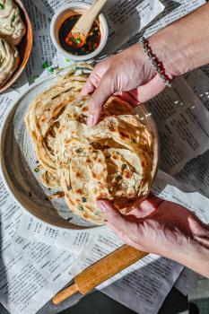The Flakiest Scallion Pancakes