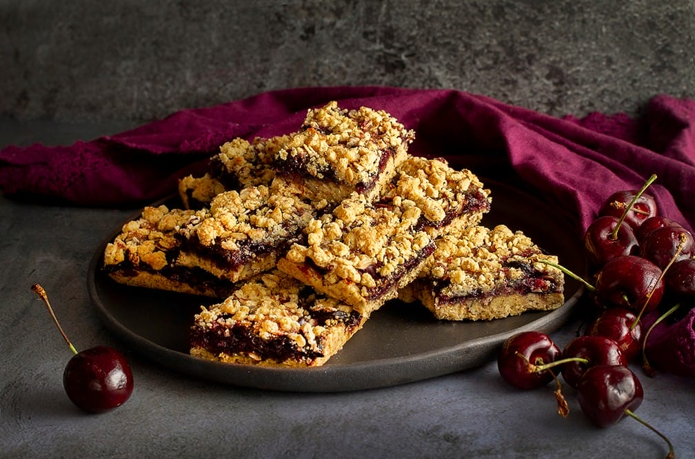 End of Summer Cherry Crumb Bars