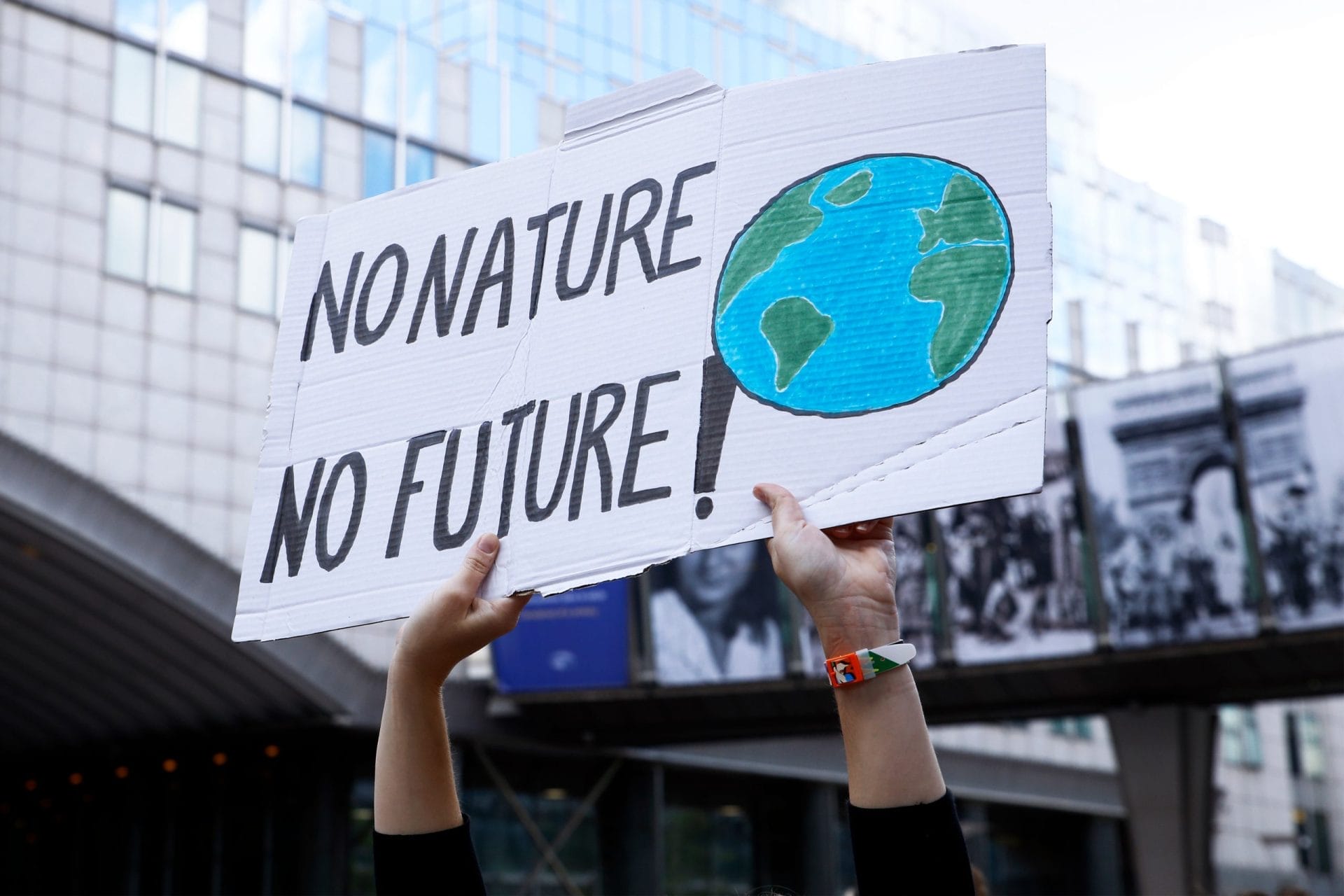 sign says no nature no future