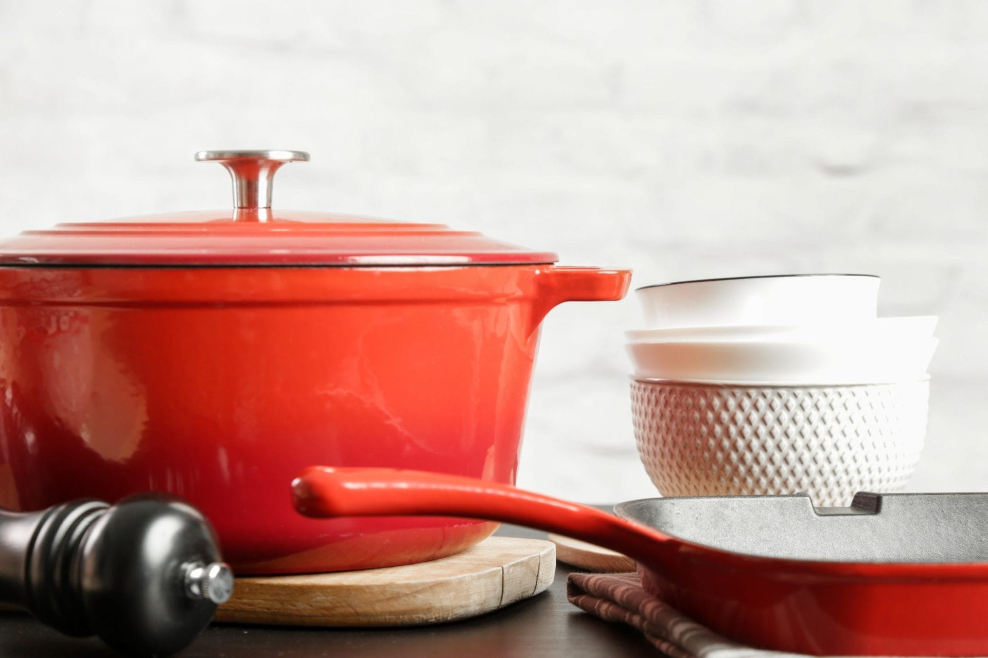 red cookware