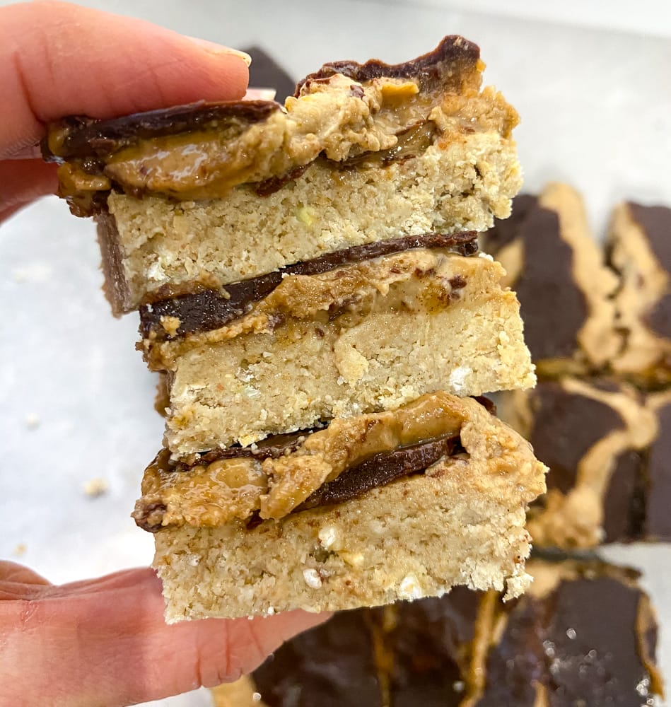 Gooey Salted Caramel Tahini Bars