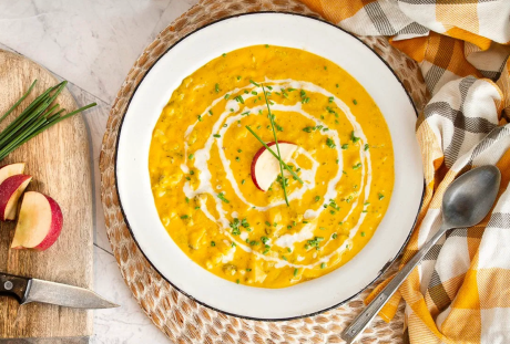 Apple Cheddar Broccoli Soup