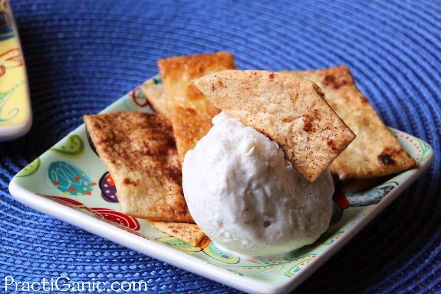 Maple Ice Cream with Cinnamon Crisps