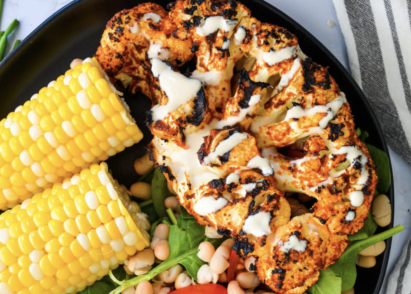 Harissa Butter Grilled Cauliflower Steaks