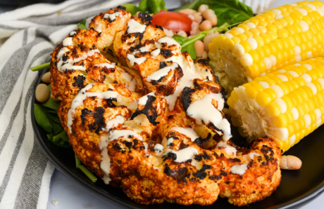 Harissa Butter Grilled Cauliflower Steaks