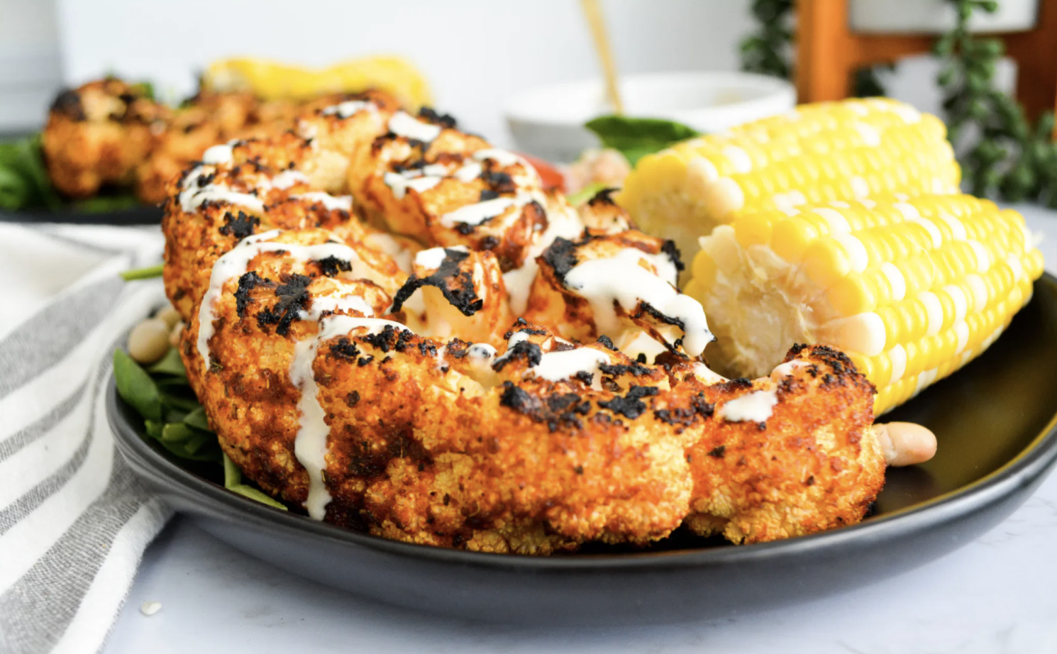 Harissa Butter Grilled Cauliflower Steaks