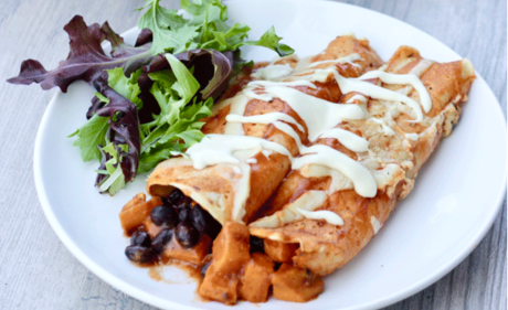 Sweet potato black bean enchiladas