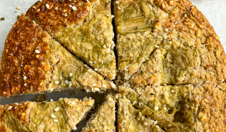 High Protein Rhubarb Oat Bars