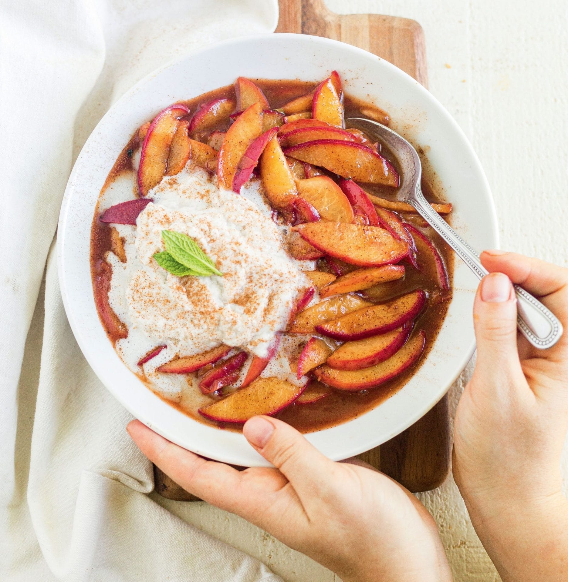 maple stewed peaches
