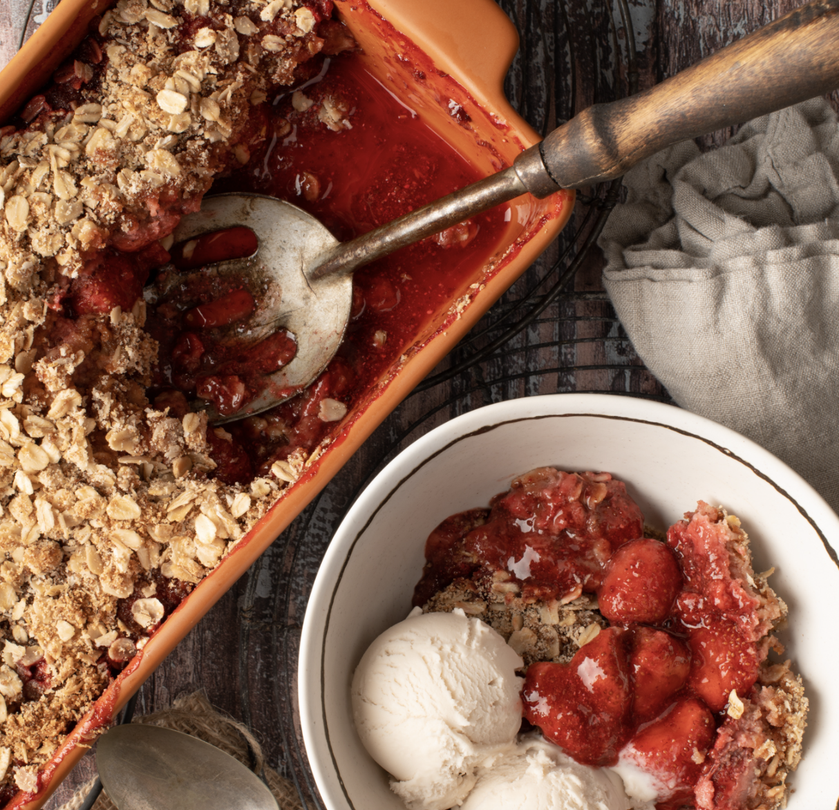 Summer Strawberry Coconut Crumble