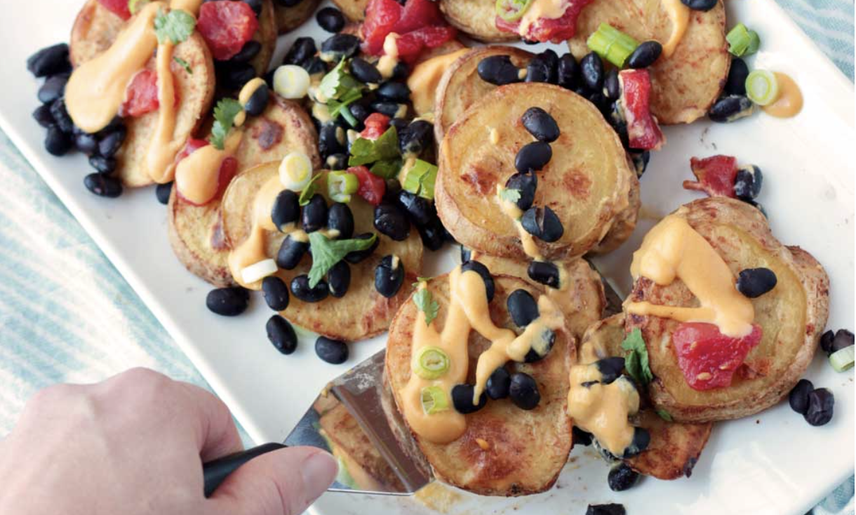 Loaded Vegan Potato Nachos