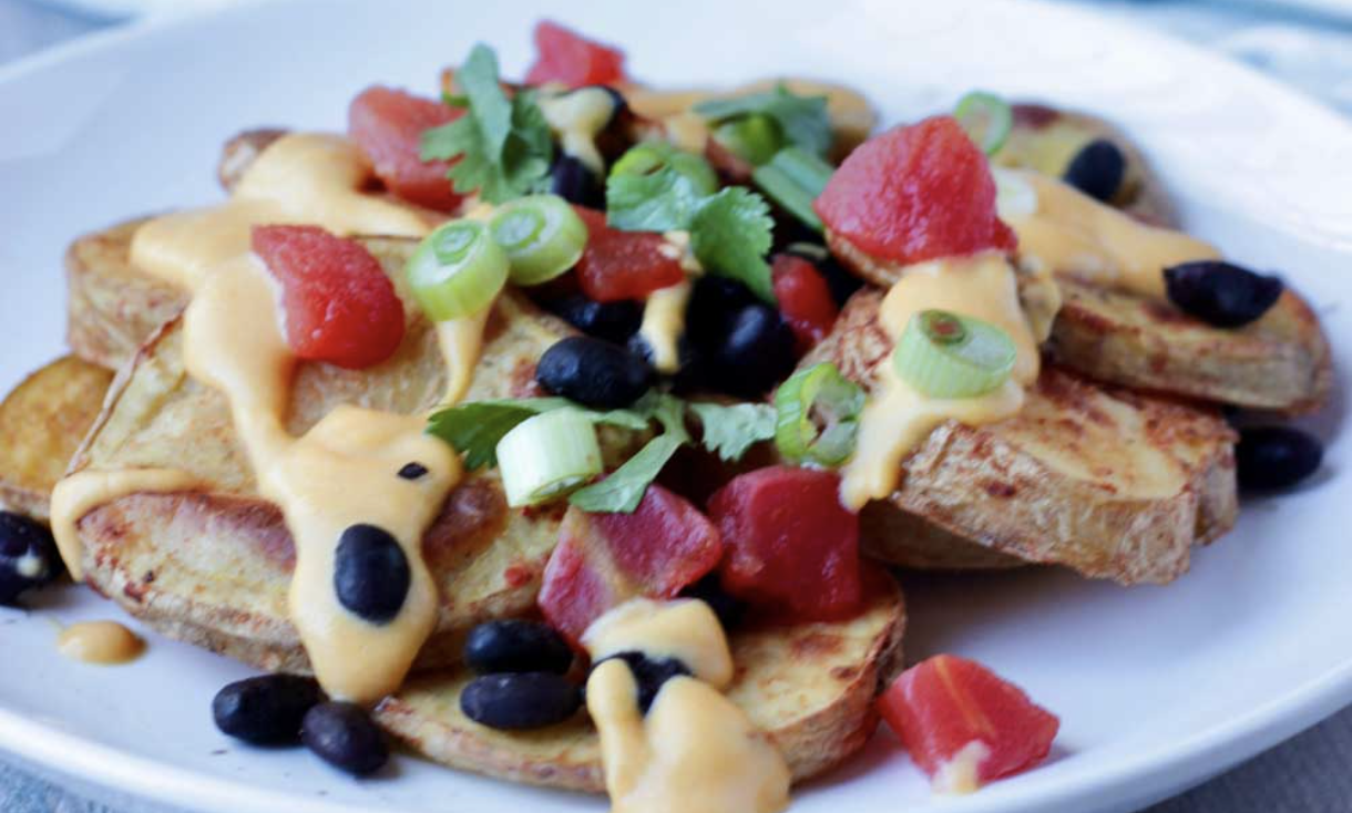 Loaded Vegan Potato Nachos
