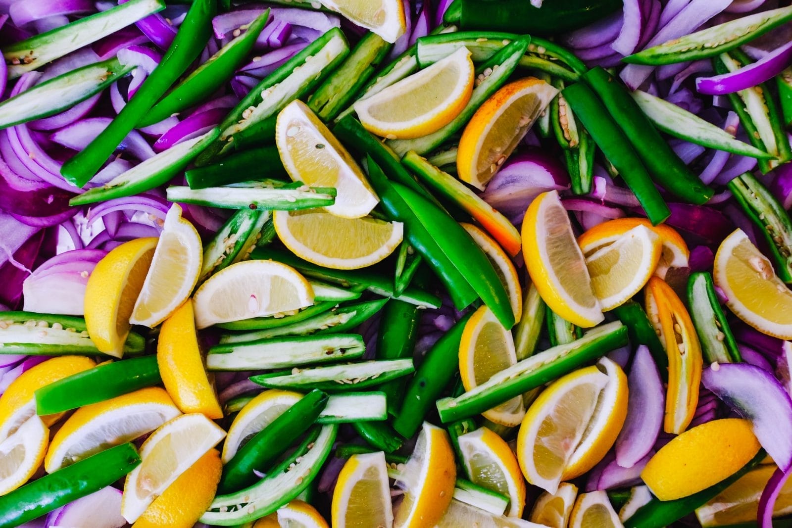 vegetables colorful mixed together