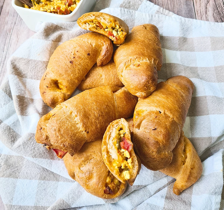 Cheesy Tofu Scramble Crescent Rolls