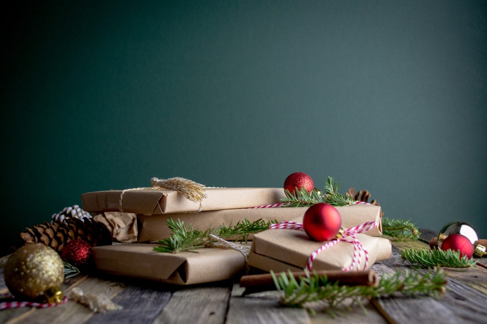 pile of presents wrapped in paper