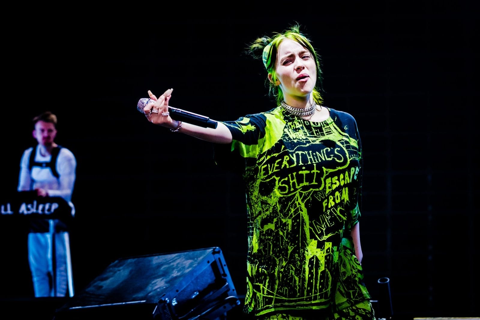 Billie Eilish performing at concert