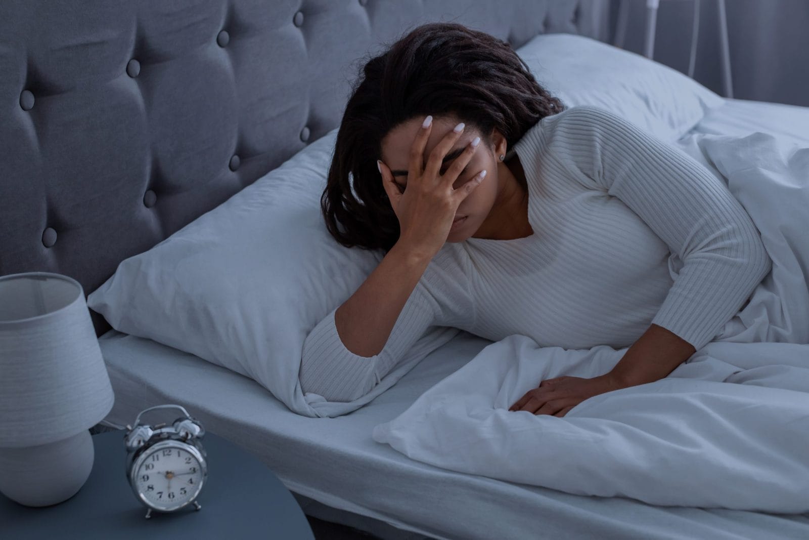 Woman sleep deprived
