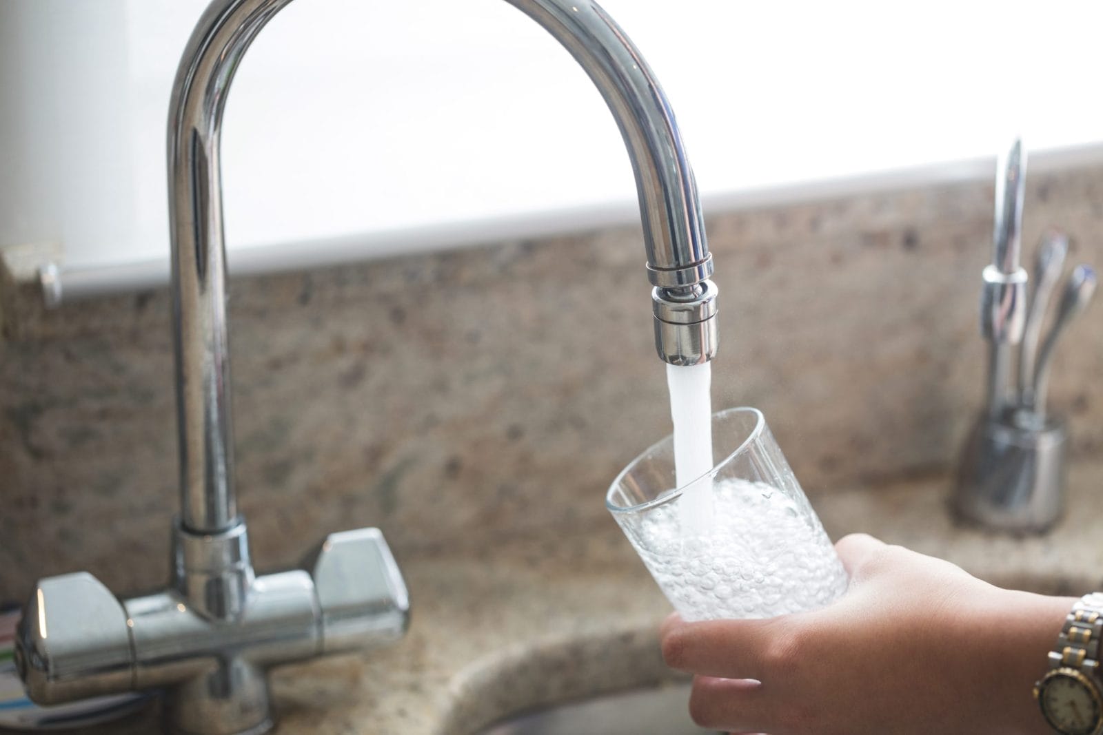 Getting water from kitchen sink