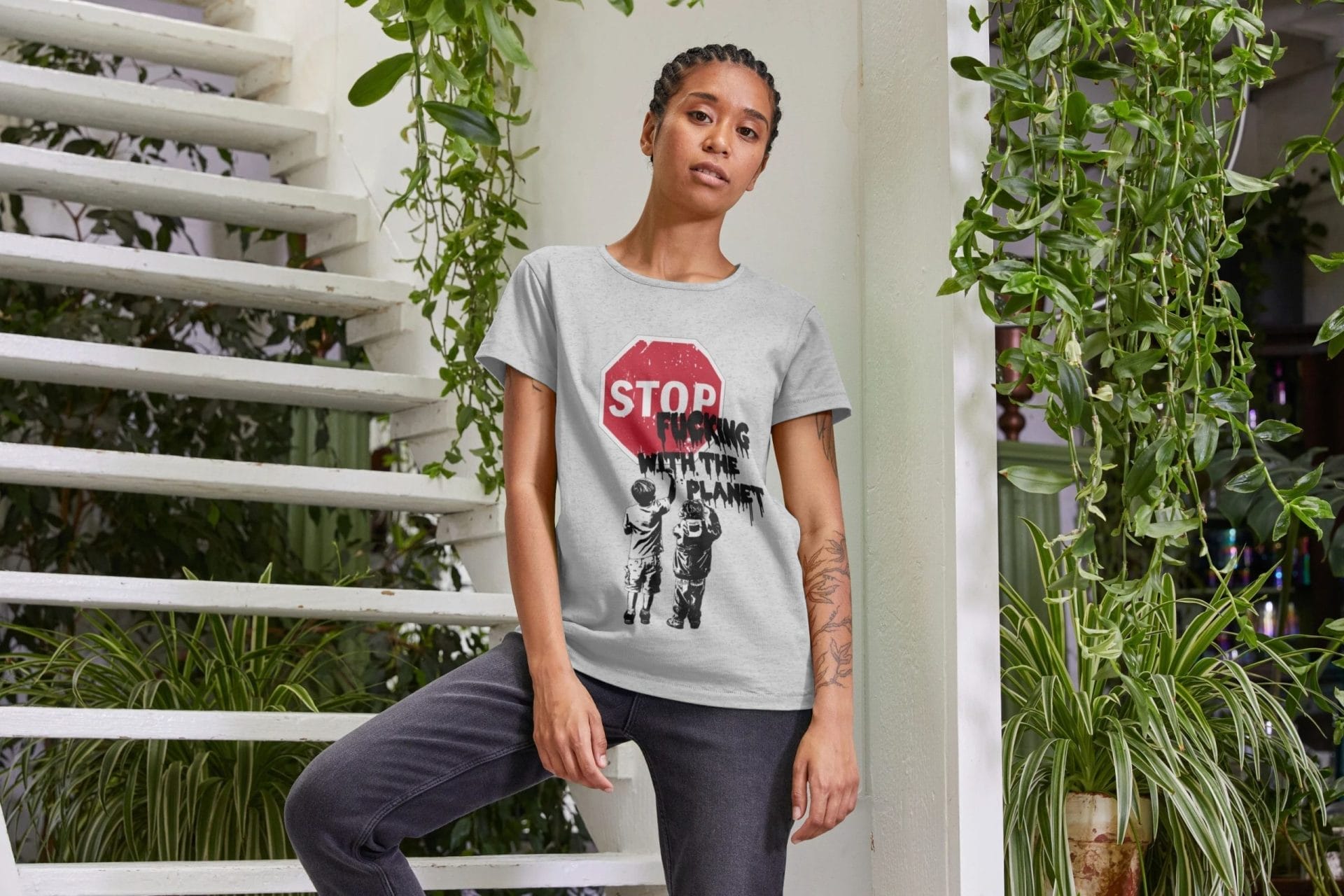 climate change tshirt made from recycled materials