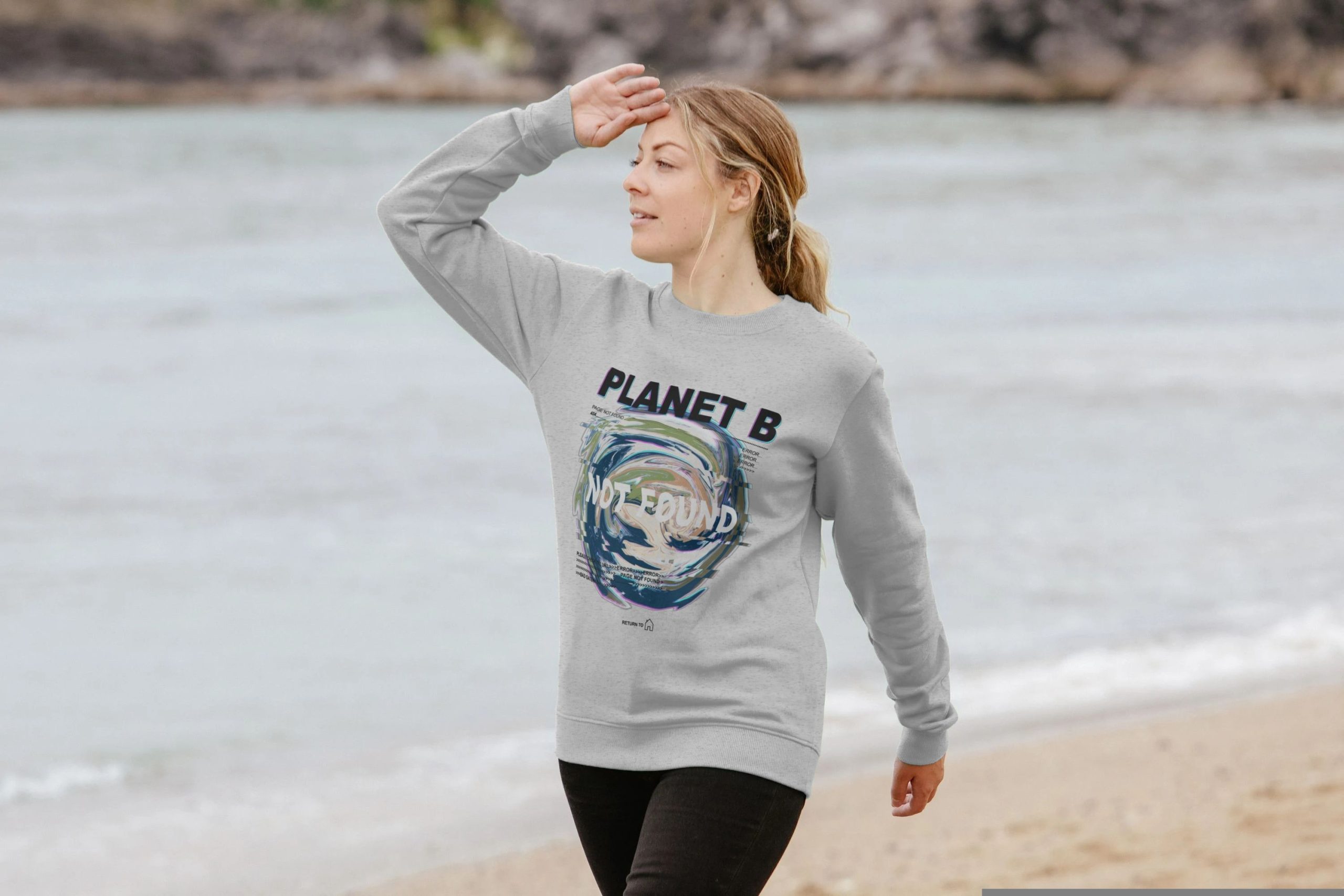 no planet b climate change recycled tshirt 