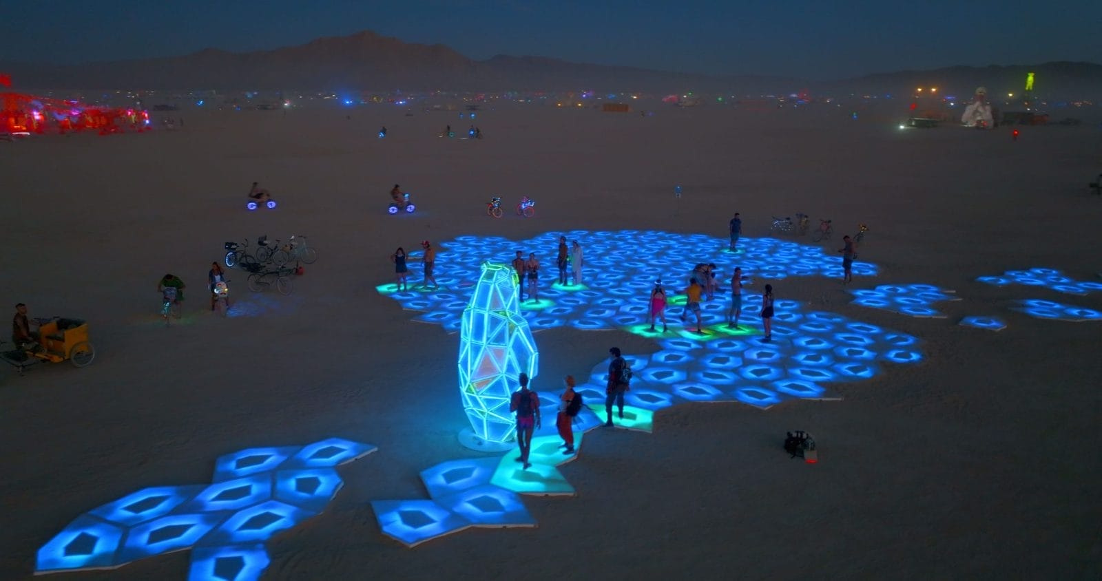 Art exhibit blue burning man