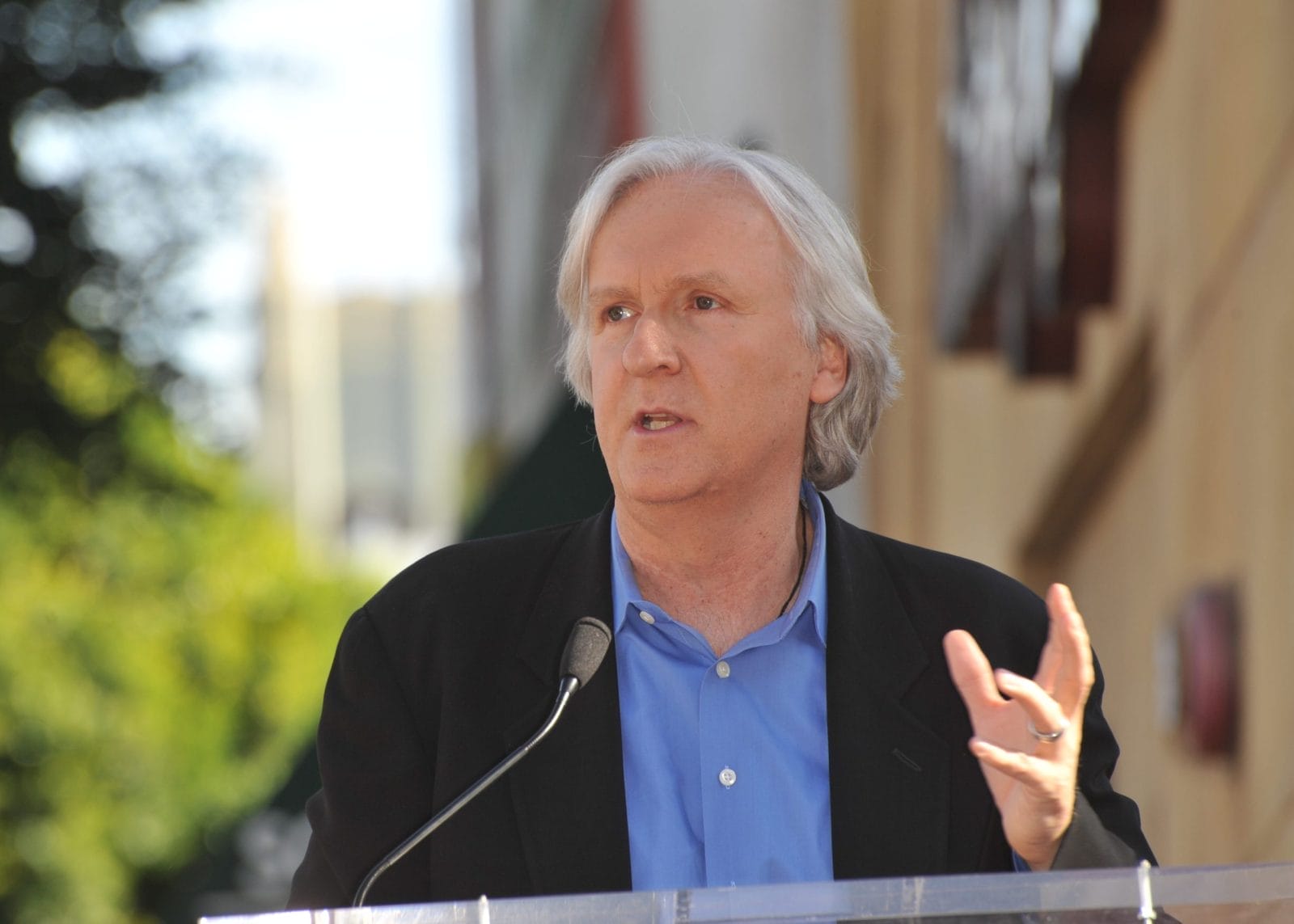 Director James Cameron on Hollywood Boulevard