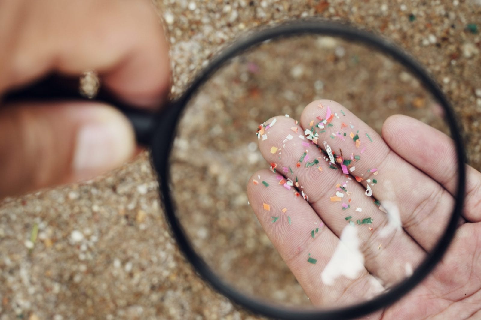 microplastics under a microscope